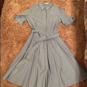 Blue and White Stripped Calvin Klein Dress